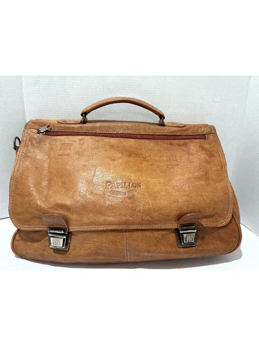Papillon Fashion Bags leather messenger briefcase Vintage leather top handle